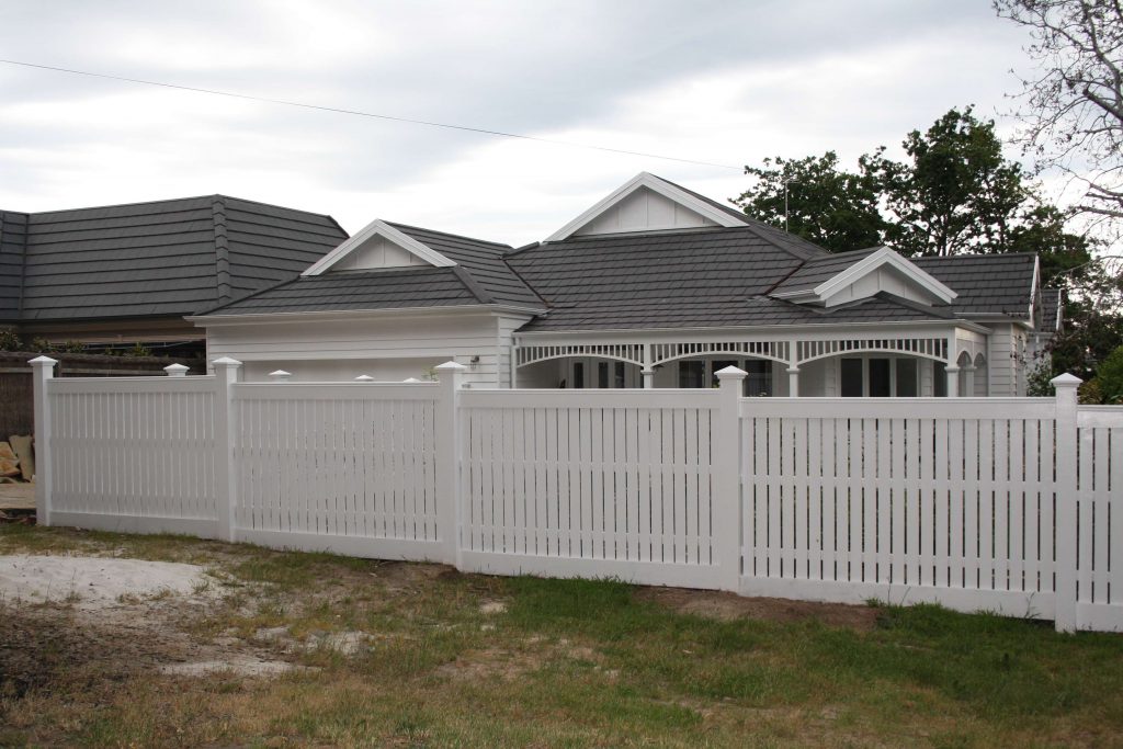 Feature Picket fence with Expose posts. Stepped and Level
